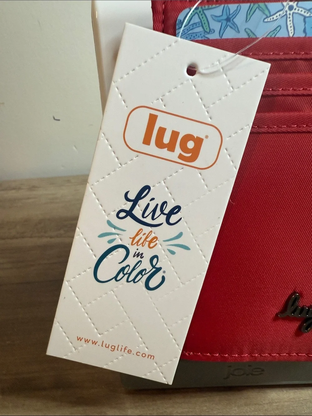 NWT Lug Red RFID Wristlet Card Holder / ID Badge Pouch with Strap & Carabiner